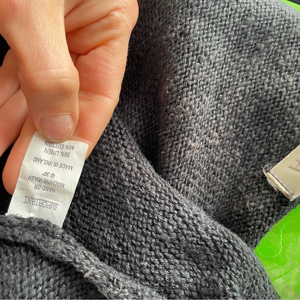 M Vintage AVOCA Irish knit with ruffle sweater linen cotton mix - Picture 6 of 6